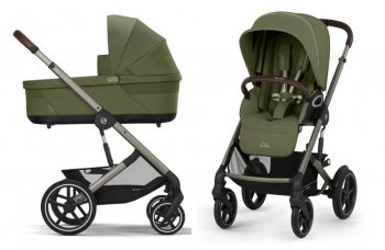 Коляска 2 в 1 Cybex Talos S Lux на шасси Taupe Moss Green