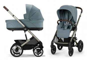 Коляска 2 в 1 Cybex Talos S Lux на шасси Taupe Stormy Blue new