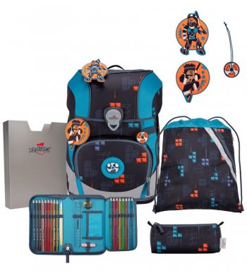 Школьный ранец DerDieDas ErgoFlex Tiny Buttons &quot;Боец-ниндзя&quot;