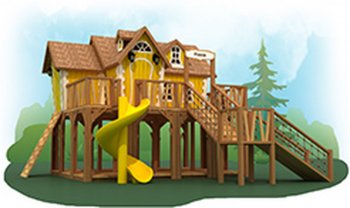 Детский игровой домик Kids Crooked House Рокси с винтовой горкой Рокси с винтовой горкой