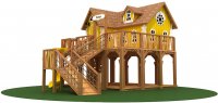 Детский игровой домик Kids Crooked House Рокси с винтовой горкой 3