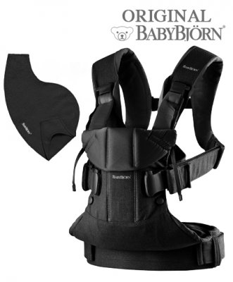 Рюкзак-кенгуру для новорожденных BabyBjorn One Cotton и нагрудник