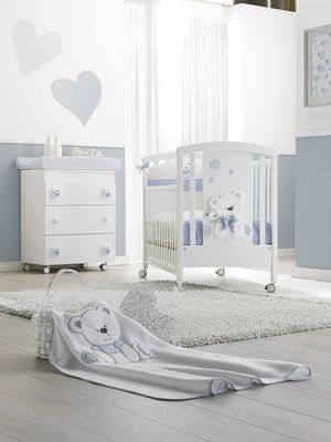 Детская кроватка Erbesi Tato Белый/голубой