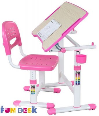 Парта для малышей и стул FunDesk Piccolino II Розовый