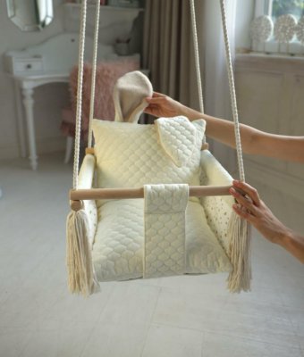 Качель подвесная Амари Зефирчик с ушками зайки