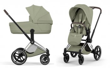 Коляска 2 в 1 Cybex Priam V Sage Green (шасси на выбор) шасси Chrome Brown