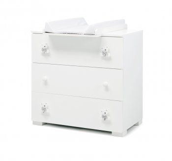 Тумба Erbesi Tato с пеленальным столиком Белый/серый