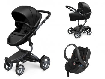 Коляска 3 в 1 Mima Xari 4G Black (Starter Pack и шасси на выбор) шасси Graphite Grey 4G