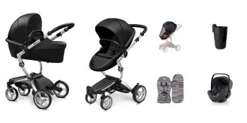 Коляска 3 в 1 Mima Xari 4G Black (Starter Pack и шасси на выбор) шасси Aluminium 4G/ Roemer Baby-Safe 3 i-Size