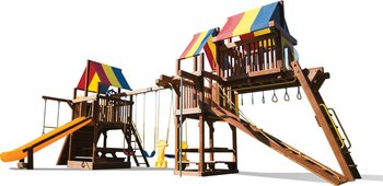 Детская игровая площадка Rainbow Play Systems Саншайн Клубхаус с Башней Тент (Sunshine Clubhouse with Tower RYB) 
