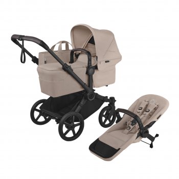 Детская коляска 2 в 1 Bugaboo Donkey 6 Mono на шасси Black Black/Desert Taupe Melange/Desert Taupe Melange