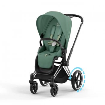 Прогулочная коляска Cybex Priam и e-Priam IV Leaf Green (шасси на выбор) шасси e-Priam Chrome Black