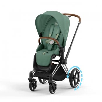 Прогулочная коляска Cybex Priam и e-Priam IV Leaf Green (шасси на выбор) шасси e-Priam Chrome Brown