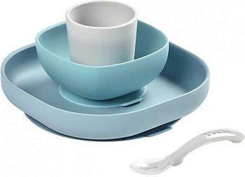 Набор посуды Beaba Silicone Meal Set (2 тарелки, стакан, ложка) jungle/при покупке с продукцией