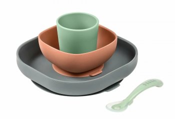 Набор посуды Beaba Silicone Meal Set (2 тарелки, стакан, ложка)