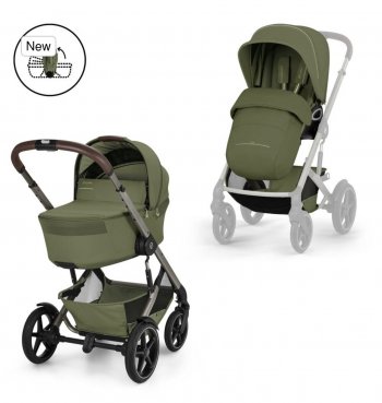 Коляска 2 в 1 Cybex Talos S Lux и Fold Carrycot Moss Green (Taupe Frame)