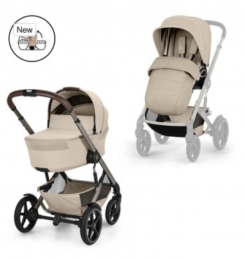 Коляска 2 в 1 Cybex Talos S Lux и Fold Carrycot Almond Beige (Taupe Frame)
