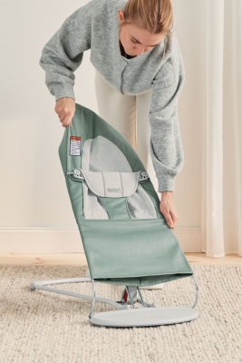 Детский шезлонг BabyBjorn Balance Soft Woven/Jersey Light Sage/Gray