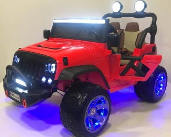Детский электромобиль Rivertoys Jeep A004AA-А с дистанционным управлением Красный