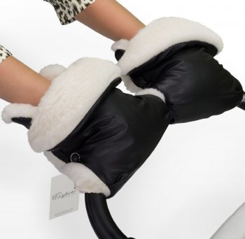 Муфта-рукавички для коляски Esspero Margareta (100% овечья шерсть) Black