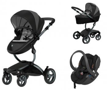 Коляска 3 в 1 Mima Xari 4G Black London Limited Edition шасси Graphite Grey 4G