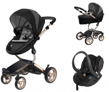 Коляска 3 в 1 Mima Xari 4G Black London Limited Edition шасси Champagne 4G