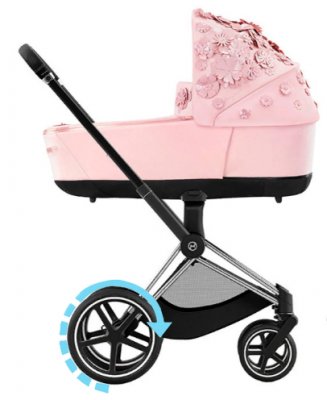 Коляска для новорожденных Cybex Priam и e-Priam IV FE Simply Flowers Pale Blush (шасси на выбор) шасси e-Priam Chrome Black