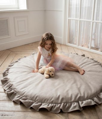 Ковер Amari круглый с рюшей Серо-бежевый