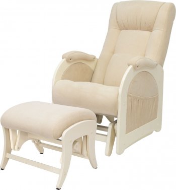 Кресло для кормления и укачивания Milli Joy в комплекте с пуфом Дуб шампань, ткань Verona Vanila