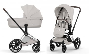 Коляска 2 в 1 Cybex Priam V Сity Grey (шасси на выбор) шасси Chrome Brown