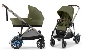 Коляска 2 в 1 Cybex e-Gazelle S и Gazelle S (прог. блок, люлька) e-Gazelle / Moss green / Taupe Frame