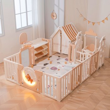 Манеж Unix Kids DeLuxe House&Storage/ Делюкс дом и стеллаж 180 x 200 см
