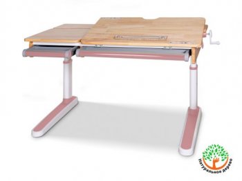 Детский стол-парта Mealux Oxford Wood Lite (BD-920 Wood Lite) с полкой/ящиком Розовый