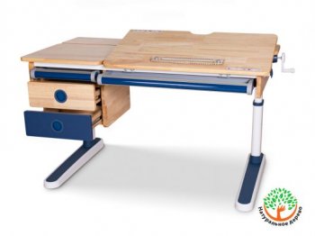 Детский стол-парта Mealux Oxford Wood Lite (BD-920 Wood Lite) с полкой/ящиком Синий/с ящиком