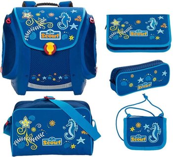 Школьный рюкзак Scout Mega Style Deep Water с наполнением 4 предмета Deep Water