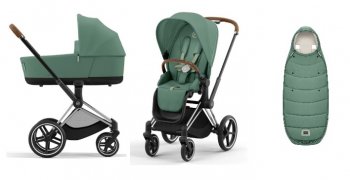 Коляска 2 в 1 Cybex Priam IV Leaf Green (шасси на выбор) шасси Chrome Brown