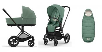 Коляска 2 в 1 Cybex Priam IV Leaf Green (шасси на выбор) шасси Matt Black