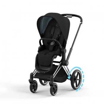 Прогулочная коляска Cybex Priam и e-Priam IV Deep Black (шасси на выбор) шасси e-Priam Chrome Black