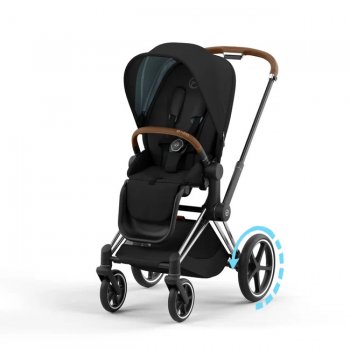 Прогулочная коляска Cybex Priam и e-Priam IV Deep Black (шасси на выбор) шасси e-Priam Chrome Brown