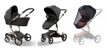 Коляска 2 в 1 Mima Xari MAX Black Black/Black/Champagne