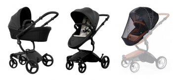 Коляска 2 в 1 Mima Xari MAX Black Black/Black/Snow White