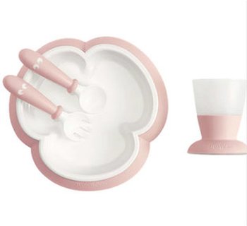 Набор для кормления (тарелка, ложка, вилка, кружка) BabyBjorn 0781.64/Нежно-розовый