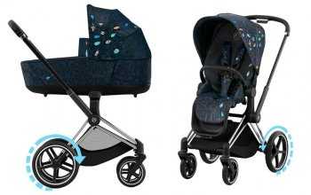 Коляска 2 в 1 Cybex Priam и e-Priam IV Jewels of Nature (шасси на выбор) шасси e-Priam Chrome Black