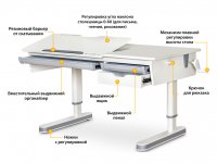 Комплект парта Mealux Montreal 2 (BD-670-2 Lite) + кресло Ergokids Space Air (Y-609) 4