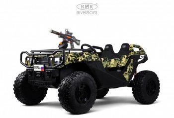 Детский электромобиль Rivertoys A505AA-LUX Зеленый камуфляж