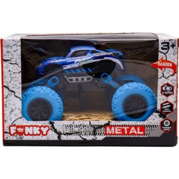 Инерционная синяя die-cast машинка с рессорами, 18 см Funky Toys FT8489-2/синие колеса