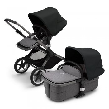 Детская коляска 2 в 1 Bugaboo Fox3 шасси Graphite Graphite/Grey Melange/Midnight Black