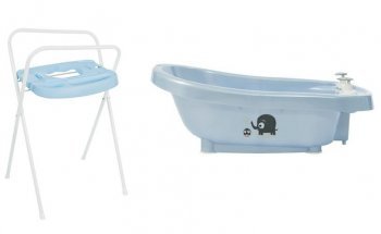 Комплект Термо-ванночка для купания Bebe Jou + Подставка металлическая под ванночку Bebe Jou Синий