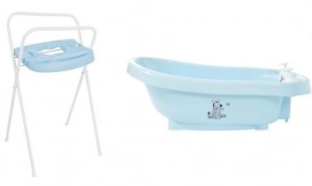 Комплект Термо-ванночка для купания Bebe Jou + Подставка металлическая под ванночку Bebe Jou Голубой 