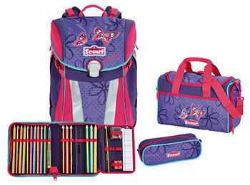 Школьный рюкзак Scout Sunny Бабочки с наполнением 4 предмета 